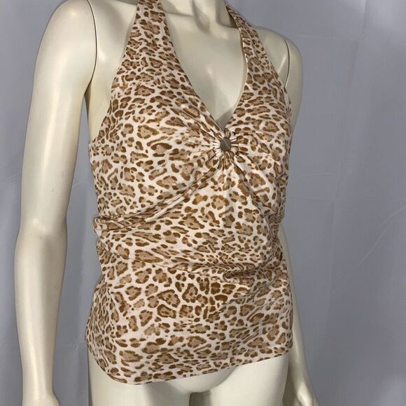 Jones New York Animal Print Halter top - Picture 1 of 11